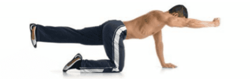 ćwiczenie na brzuch naprzemienne wyprosty ramion i nóg