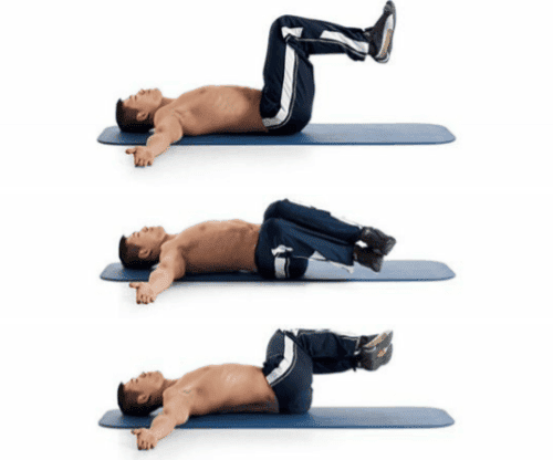 ćwiczenie na brzuch przenoszenie bioder w leżeniu na plecach