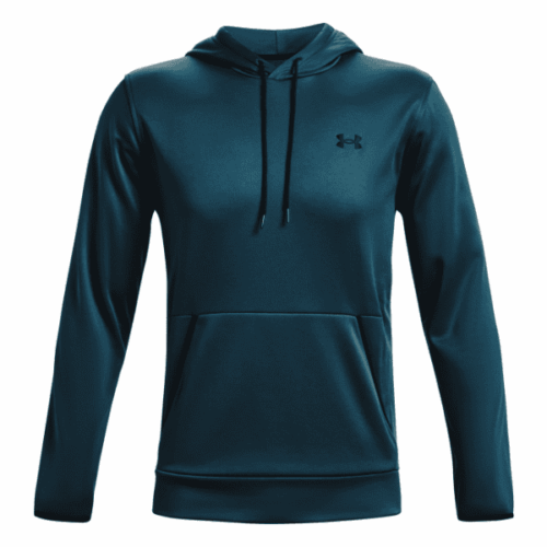 bluza męska z kapturem under armour fleece hd niebieska przód