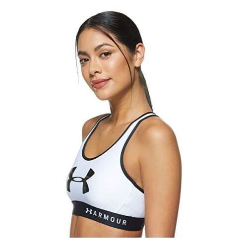 stanik sportowy under armour mid keyhole graphic biały